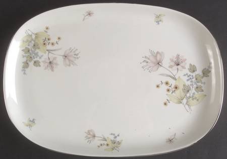 Hermosa (Platinum Trim) 13" Oval Serving Platter
