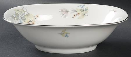Hermosa (Platinum Trim) 9" Oval Vegetable Bowl