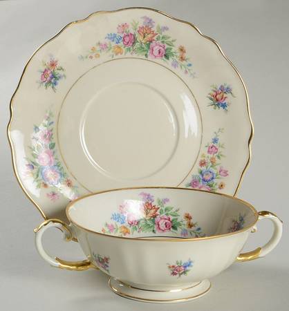Lakme Footed Cream Soup Bowl & Saucer Set
