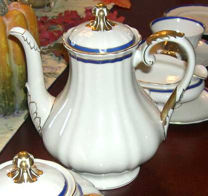 La Marquise (Blue Cobalt Band) Coffee Pot & Lid