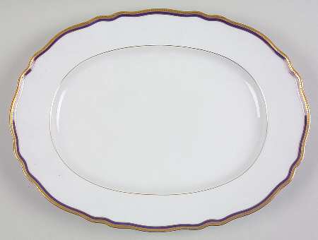 La Marquise (Blue Cobalt Band) 13" Oval Serving Platter