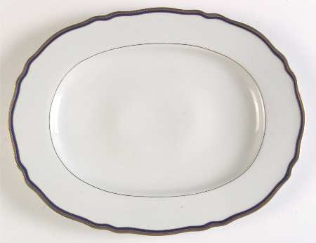 La Marquise (Blue Cobalt Band) 15" Oval Serving Platter