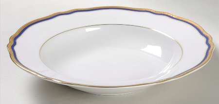 La Marquise (Blue Cobalt Band) Rim Soup Bowl