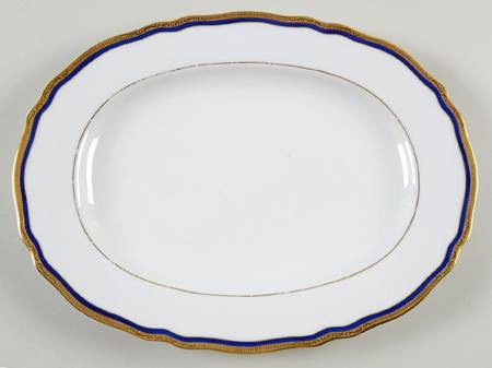La Marquise (Blue Cobalt Band) 12" Oval Serving Platter