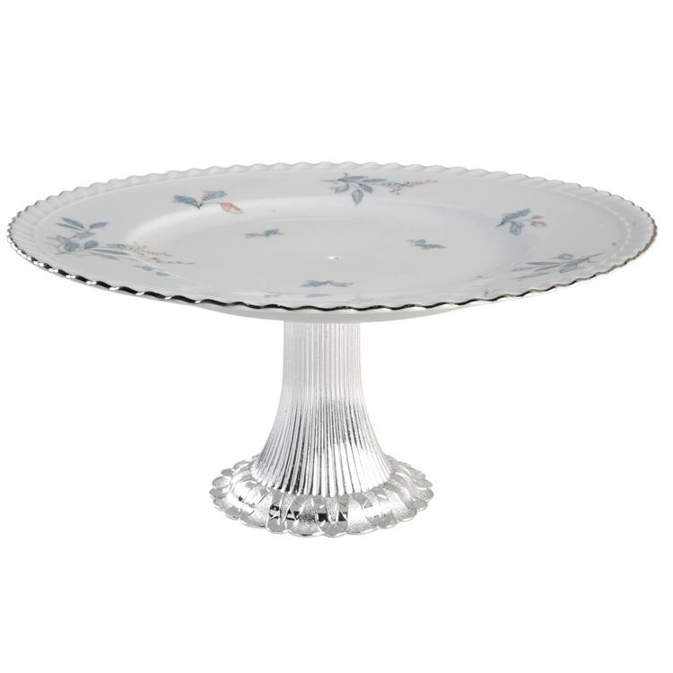 Laurel Oak Cake Stand with 4"-5" Metal Pedestal  Hc