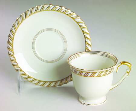 La Princesse (Cream Background) Footed Demitasse Cup & Saucer Set