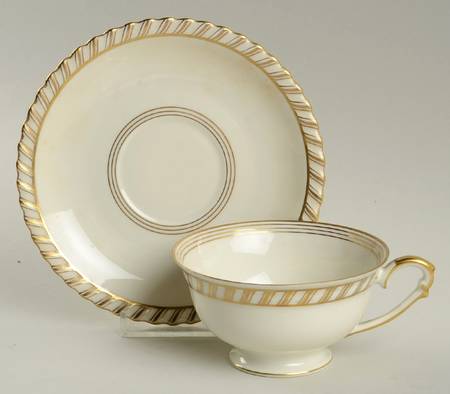 La Princesse (Cream Background) Footed Cup & Saucer Set