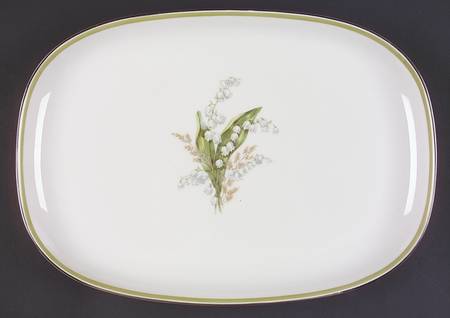 Lily of The Valley 13" Oval Serving Platter