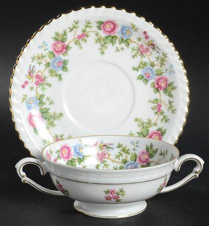 Mandarin Footed Cream Soup Bowl & Saucer Set