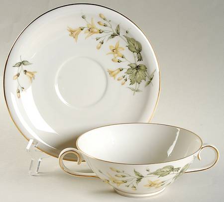 Maybelle Flat Cream Soup Bowl & Saucer Set