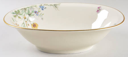 Meadow Flowers 9" Oval Vegetable Bowl