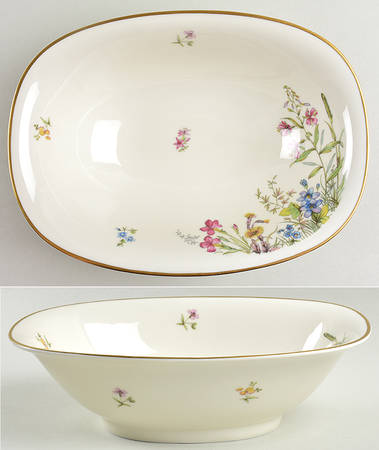 Meadow Flowers 9" Oval Vegetable Bowl