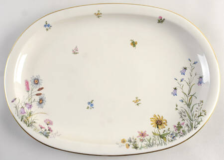 Meadow Flowers 17" Oval Serving Platter