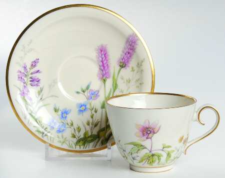 Meadow Flowers Footed Demitasse Cup & Saucer Set