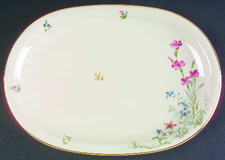 Meadow Flowers 14" Oval Serving Platter