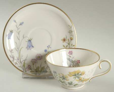 Meadow Flowers Footed Demitasse Cup & Saucer Set