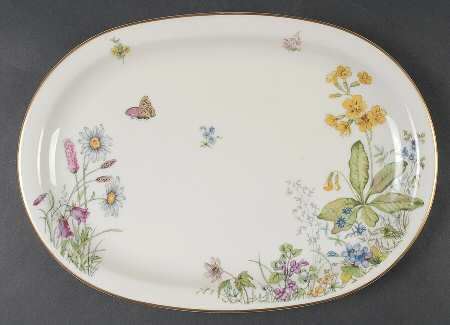Meadow Flowers 12" Oval Serving Platter