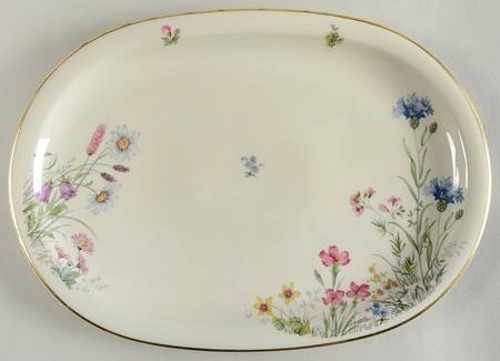 Meadow Flowers 14" Oval Serving Platter