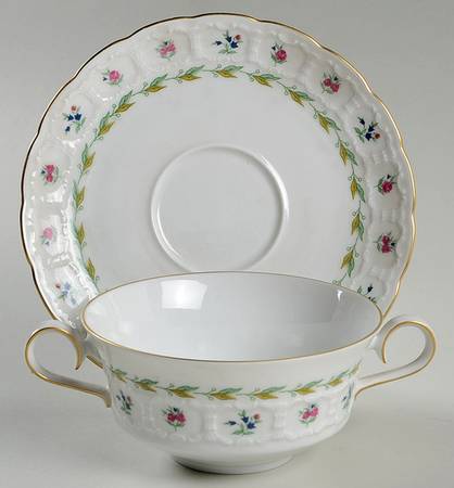 Musette (Coupe Shape) Flat Cream Soup Bowl & Saucer Set