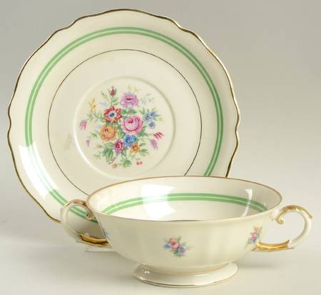Musetta (Rim Shape) Footed Cream Soup Bowl & Saucer Set