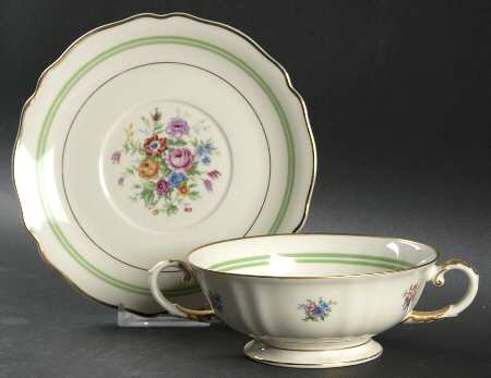 Musetta (Rim Shape) Footed Cream Soup Bowl & Saucer Set