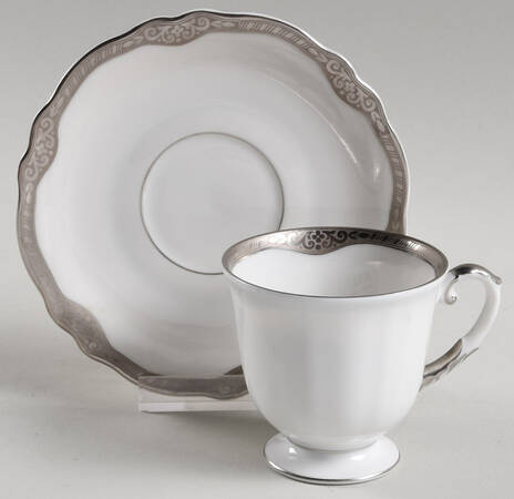 Platina Footed Demitasse Cup & Saucer Set by Franconia-Krautheim & Adelburg