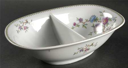 Rhodora 10" Oval Divided Vegetable Bowl
