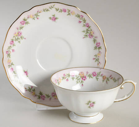 Rosalie Footed Cup & Saucer Set