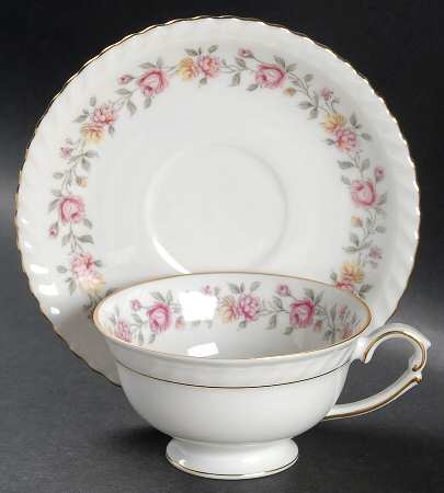 Rosedale Footed Cup & Saucer Set