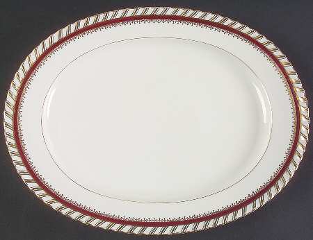 Ruby (Gold Verge Line) 13" Oval Serving Platter