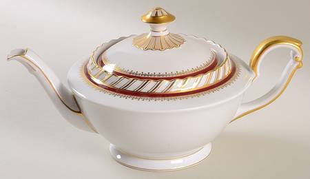 Ruby (Gold Verge Line) Teapot & Lid