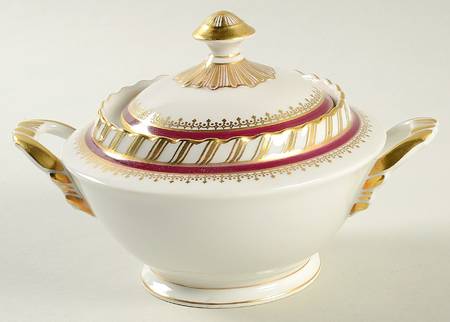 Ruby (Gold Verge Line) Sugar Bowl & Lid