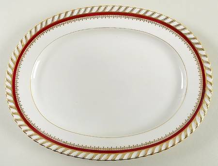 Ruby (Gold Verge Line) 12" Oval Serving Platter