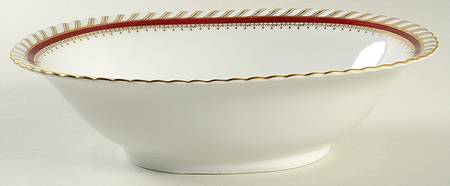 Ruby (Gold Verge Line) 10" Oval Vegetable Bowl