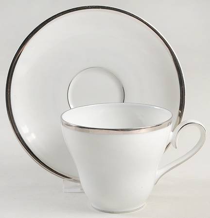 Silver Crown Flat Cup & Saucer Set