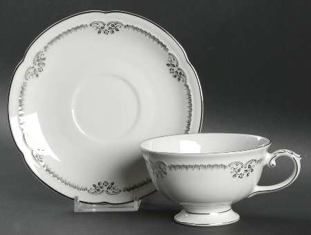 Silver Dream Footed Cup & Saucer Set