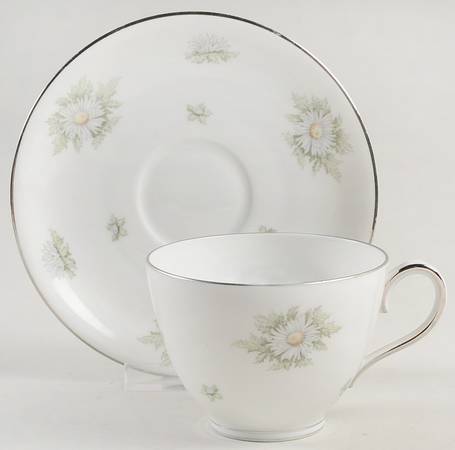 Silver Thistle Flat Cup & Saucer Set