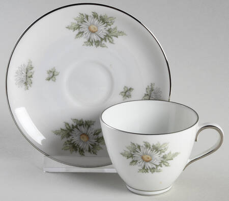 Silver Thistle Footed Demitasse Cup & Saucer Set