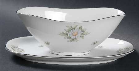 Silver Thistle Gravy Boat with Attached Underplate