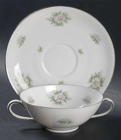 Silver Thistle Flat Cream Soup Bowl & Saucer Set