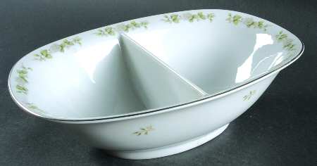 Summer Bloom 10" Oval Divided Vegetable Bowl