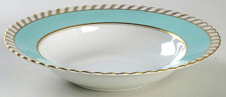 Turquoise Rim Soup Bowl