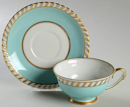Turquoise Footed Cup & Saucer Set