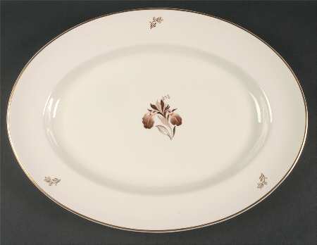 Brown Iris 15" Oval Serving Platter by Lunning, Frederik