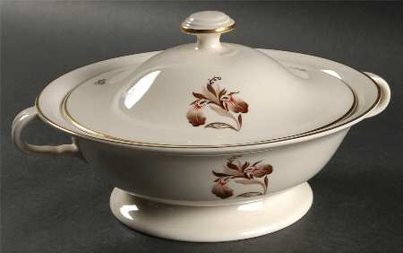 Brown Iris Round Covered Vegetable by Lunning, Frederik