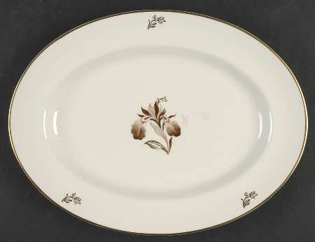 Brown Iris 12" Oval Serving Platter by Lunning, Frederik