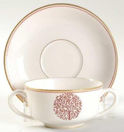 Copper Beech Tree Flat Bouillon Cup & Saucer
