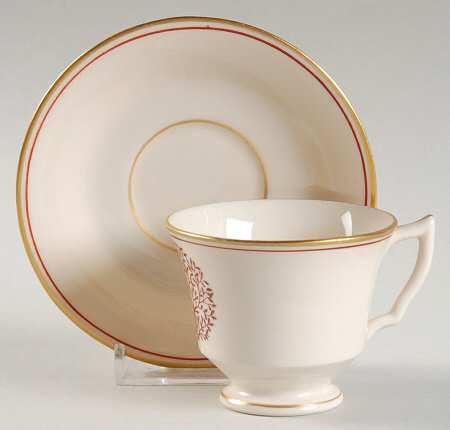 Copper Beech Tree Footed Demitasse Cup & Saucer Set