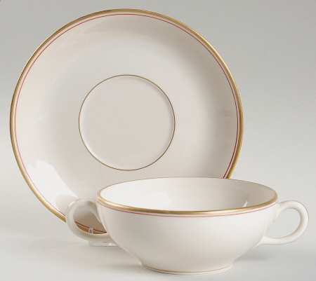 Copper Beech Tree Flat Cream Soup Bowl & Saucer Set