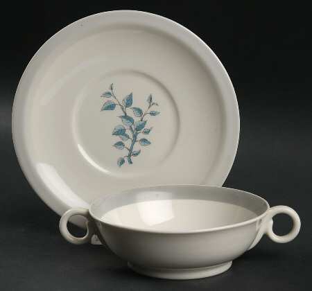 FRL1 Footed Cream Soup Bowl & Saucer Set